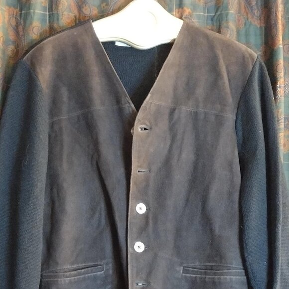 VINTAGE SUEDE CARDIGAN, SWEATER VEST Size M - Picture 3 of 9